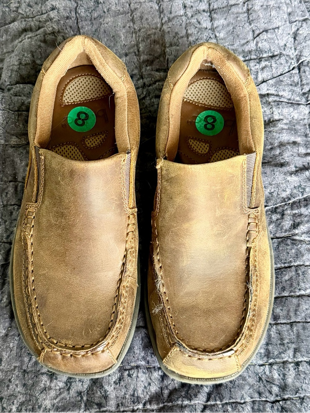 Men's Casual boc Slip-On Leather Loafers - Brown size 8